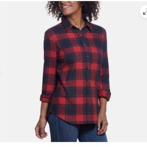 Buffalo Plaid Flannel Button-Down Shirt